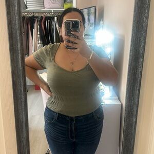 NEW Abercrombie & Fitch Green Crop Top